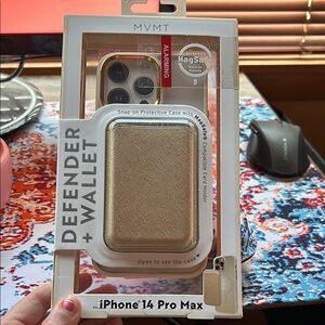 MVMT Gold iPhone 14 Pro Max Defender Wallet Case
